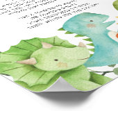 Poster Symbole Dinosaures Baby shower Pensées couche (Coin)