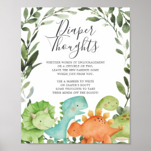 Poster Symbole Dinosaures Baby shower Pensées couche