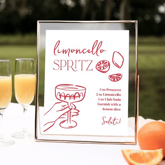 Poster Symbole Dolce Vita Italien Limoncello Spritz Boiss