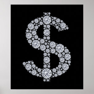 Poster SYMBOLE Dollar Diamant Bling
