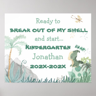 Poster Symbole d'opération photo du 1er jour du Dinosaure