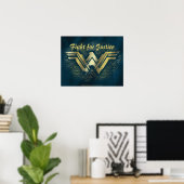 Poster Symbole d'or brossé Wonder Woman (Bureau à domicile)
