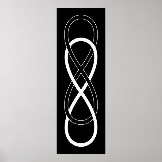 Poster Symbole double infini - noir & blanc (Devant)