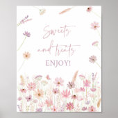 Poster Symbole Douche Fleur sauvage Rose Dusty (Devant)
