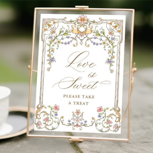 Poster Symbole doux de l'amour floral de Grace victorienn