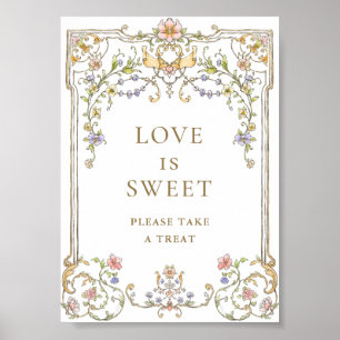 Poster Symbole doux de l'amour floral de Grace victorienn