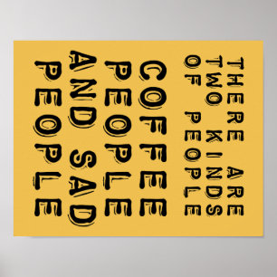 Poster Symbole Drôle Des Gens Du Café Et Des Personnes Tr