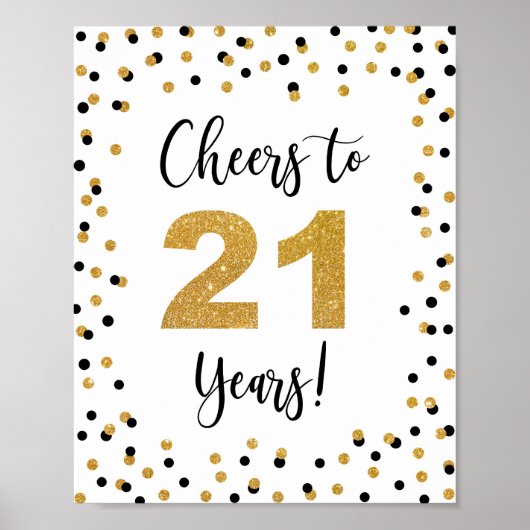Poster Symbole du 21e anniversaire ou de l'anniversaire (Devant)