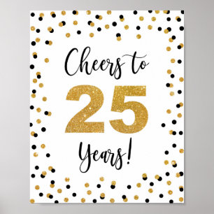 Poster Symbole du 25e anniversaire ou de l'anniversaire