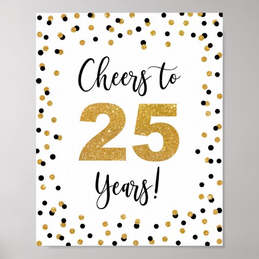 Poster Symbole du 25e anniversaire ou de l'anniversaire (Devant)