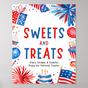 Poster Symbole du 4 juillet Patriotic Summer Sweets and T
