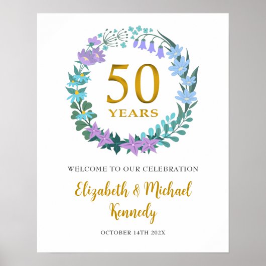 Poster Symbole du 50e anniversaire de bienvenue en or (Devant)