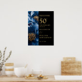 Poster Symbole du 50e anniversaire de la florale bleue (Cuisine)
