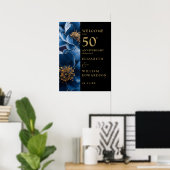 Poster Symbole du 50e anniversaire de la florale bleue (Bureau à domicile)