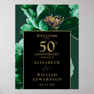 Poster Symbole du 50e anniversaire de la florale verte No