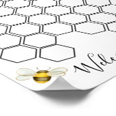 Poster Symbole du Baby shower Bee Honeycomb (Coin)