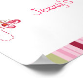 Poster Symbole du Baby shower branché de tortue tropicale (Coin)