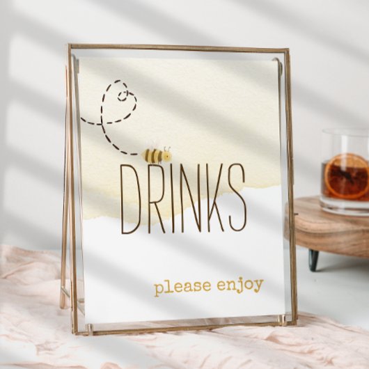 Poster Symbole du Baby shower de boisson Sweet Bumble Bee