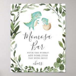 Poster Symbole du Baby shower de dinosaure pour bébé mama