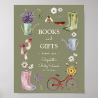 Symbole du Baby shower de jardin Livres et Cadeaux