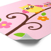 Poster Symbole du Baby shower de la fille de la chouette (Coin)