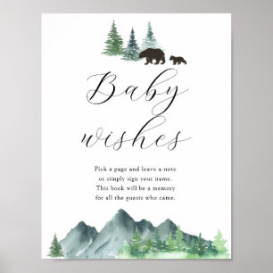 Poster Symbole du Baby shower de voeux pour bébé doux