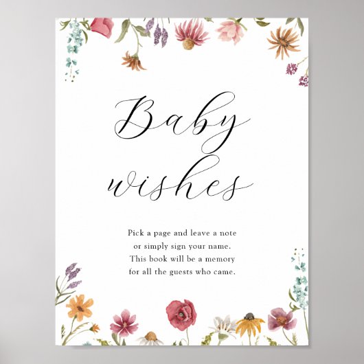 Poster Symbole du Baby shower de voeux pour bébé doux (Devant)