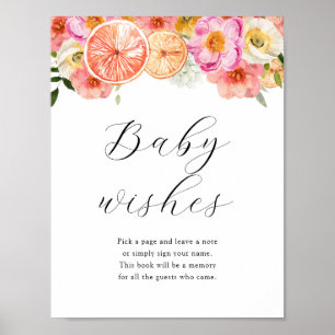 Poster Symbole du Baby shower de voeux pour bébé doux