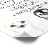 Poster Symbole du Baby shower des animaux arctiques Diape (Coin)