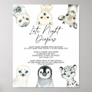 Poster Symbole du Baby shower des animaux arctiques Diape