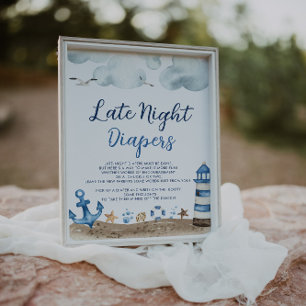Poster Symbole du Baby shower des plongeurs nocturnes