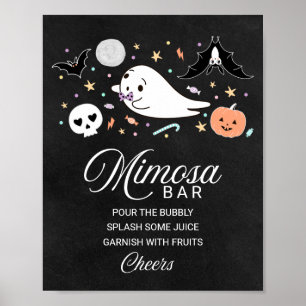 Poster Symbole du Baby shower Halloween Ghost Mimosa Bar