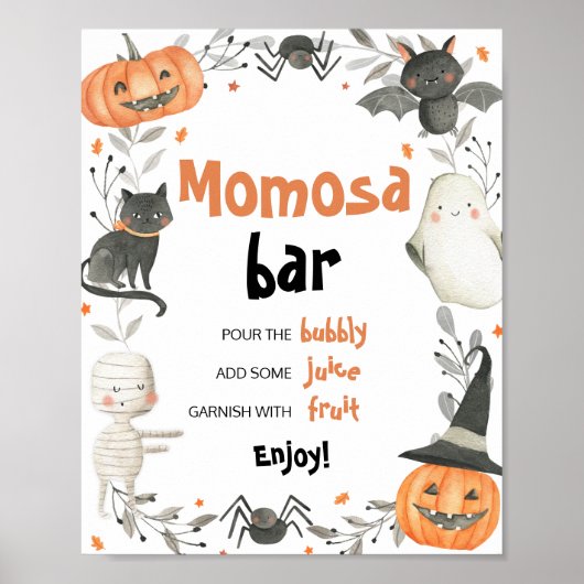 Poster Symbole du Baby shower Halloween Momosa (Devant)