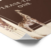 Poster Symbole du Baby shower Safari Giraffe Faveurs (Coin)