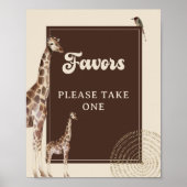 Poster Symbole du Baby shower Safari Giraffe Faveurs (Devant)
