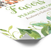 Poster Symbole du Baby shower vert des forêts tribales (Coin)