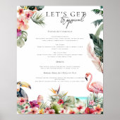 Poster Symbole du bar à boisson Tropical Luau Pool (Devant)