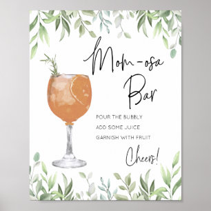 Poster Symbole du bar-Baby shower Momosa Cocktail Greener