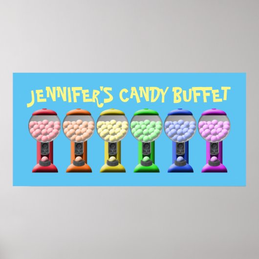 Poster Symbole du buffet de bonbons coloré (Devant)