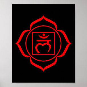 Poster Symbole du chakra racine rouge Muladhara yogi Yoga