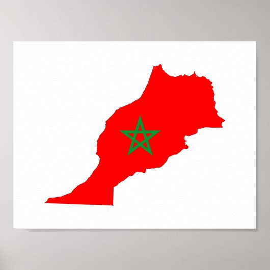 Poster symbole du drapeau du pays du maroc (Devant)