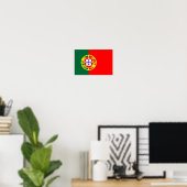 Poster symbole du drapeau du pays portugais (Bureau à domicile)