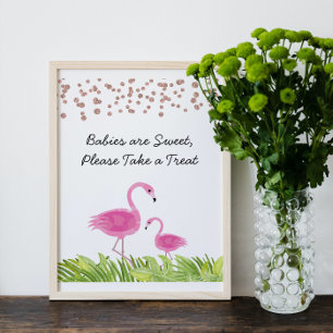 Poster Symbole du Flamant rose Baby shower Traitements