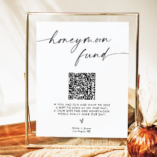 Poster Symbole du fonds Lune de miel du Code QR, signatur