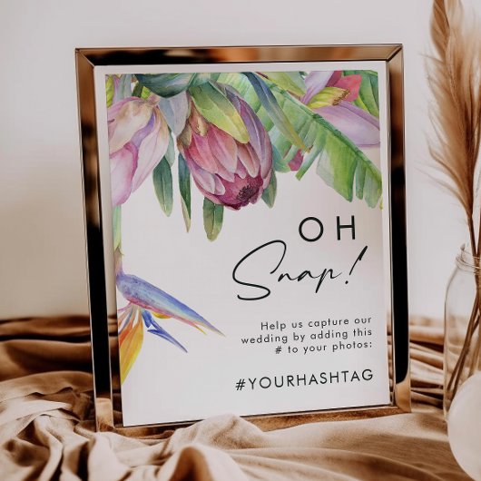 Poster Symbole du Hashtag Oh Snap Tropical