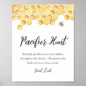 Poster SYMBOLE DU JEU DE Baby shower DE CHASSE CALLA Bee  (Devant)