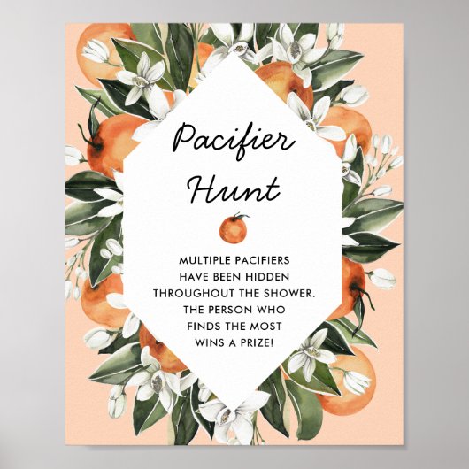 Poster SYMBOLE DU JEU DE CHASSE Baby shower Cutie (Devant)