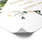 Poster SYMBOLE DU LIVRE D'ACCUEIL Feuille Tropical Waterc (Coin)