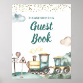 Poster Symbole du livre d'hôtes Boy Train Birthday (Devant)