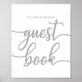 Poster Symbole du livre d'hôtes Élégante calligraphie arg (Devant)